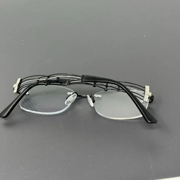 Charmant Eyeglasses XL2010 BK Titan Black Rhinestones Rimless Japan 51 [] 17 135